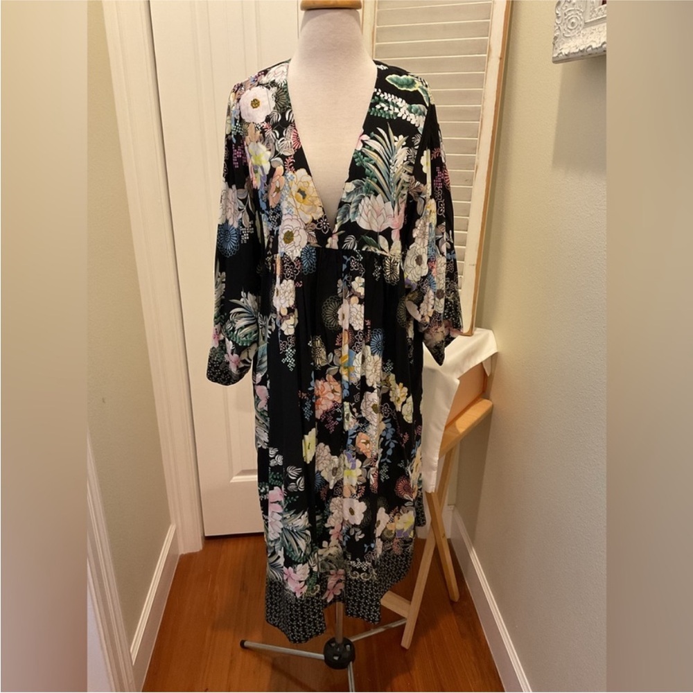 Johnny Was Black Floral Dress